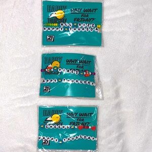 Colorful Happy Thursday Beaded Bracelets - Sold Separately! 3 Each